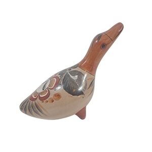Tonala Mexican Pottery Duck Bird Figurine